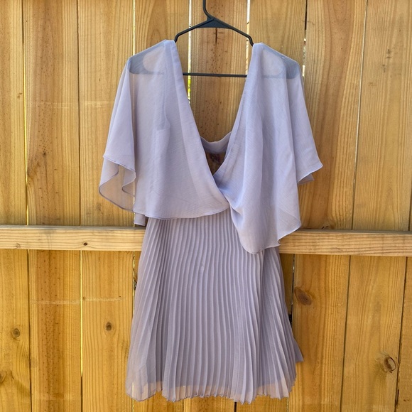 ASOS Lavender V-Neck Pleated Dress | Small - Picture 1 of 4